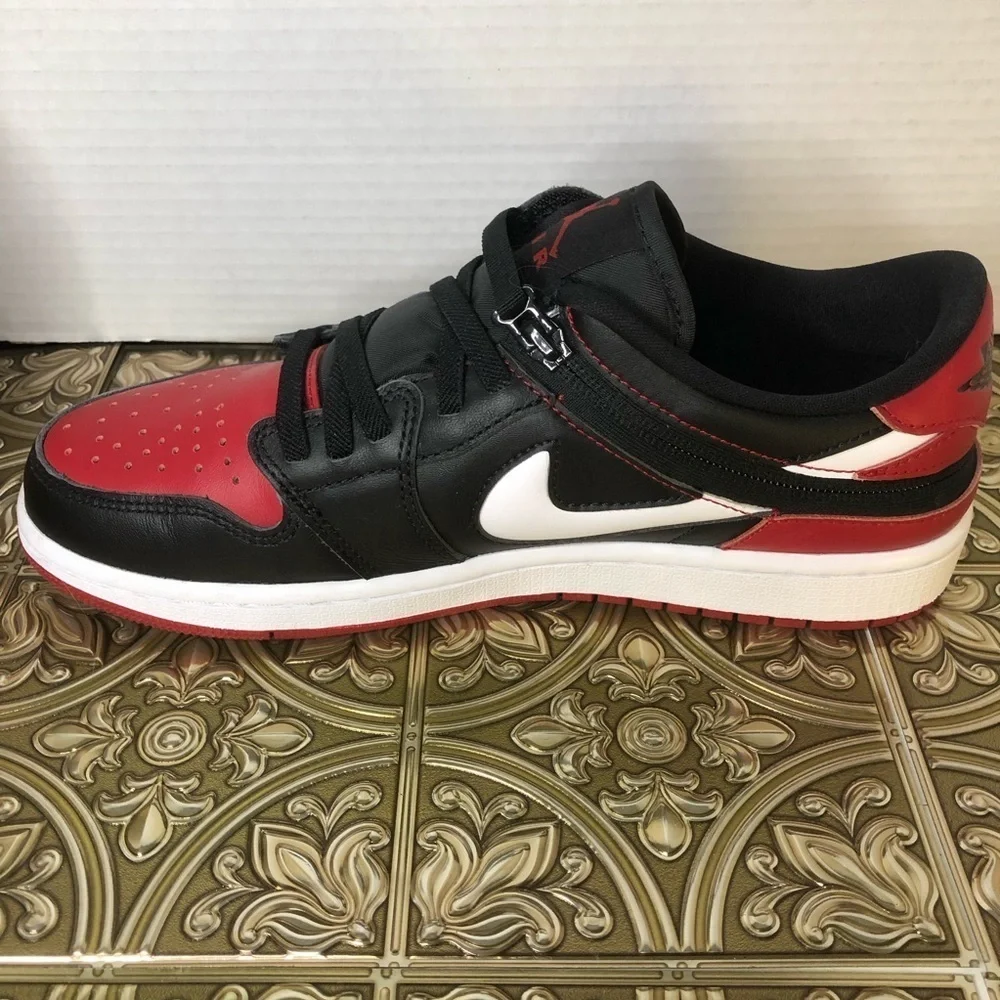 NIKE AIR JORDAN 1 LOW FLYEASE (GS) Jordan Black and Red Sneakers Men’s size 8